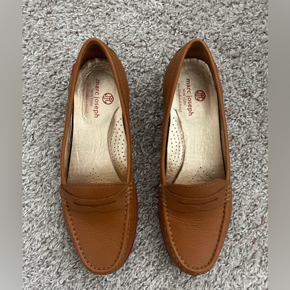 Marc Joseph New York Women's East Village Loafers Leather Tan Grainy US 9